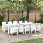 Set da Pranzo per Giardino con cuscino 11 pcs Bianco