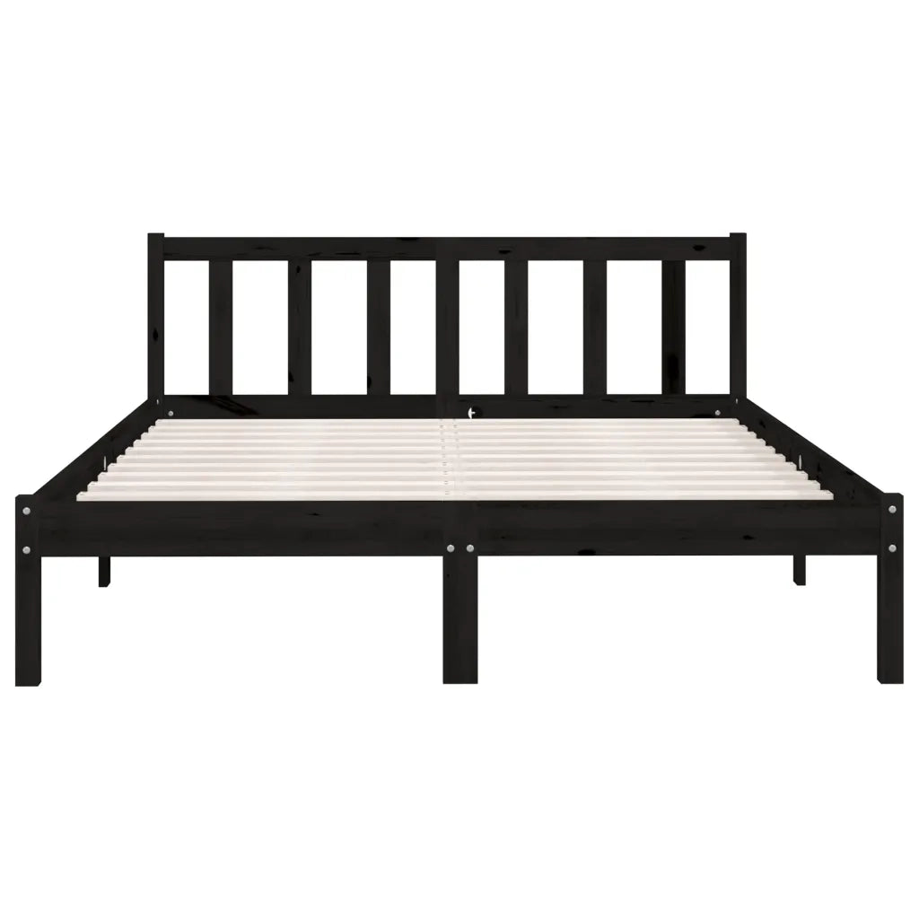 Giroletto Nero in Legno Massello 135x190 cm Double 810061