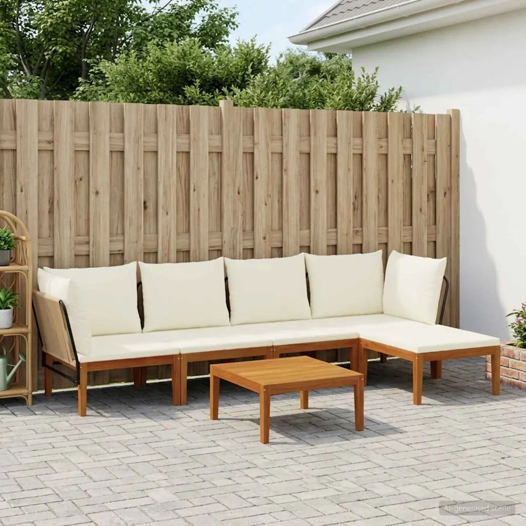 6 pcs Legno massiccio di acacia e corda Naturale 3407767
