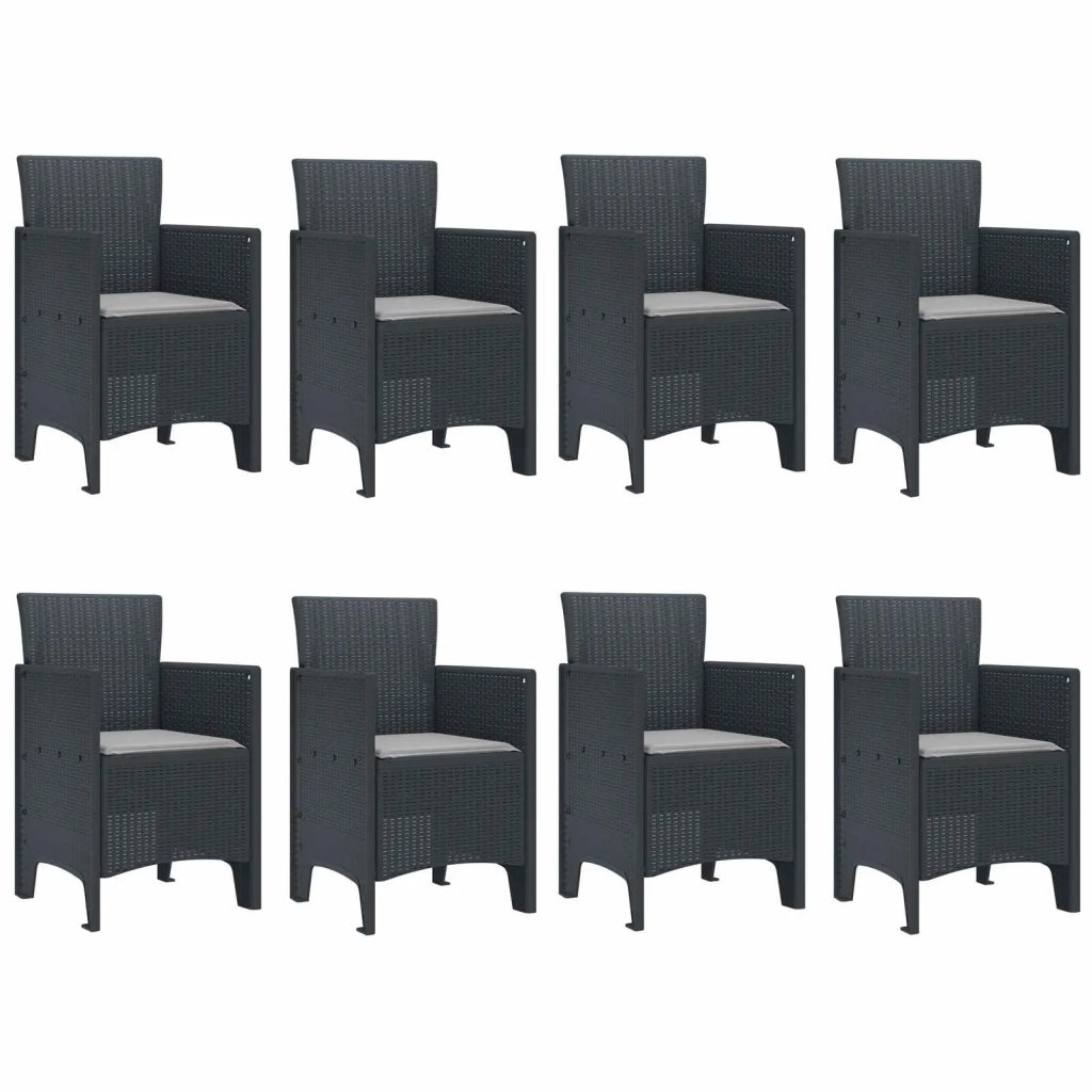 Set da Pranzo per Giardino 9 pcs Antracite Polipropilene 3378734
