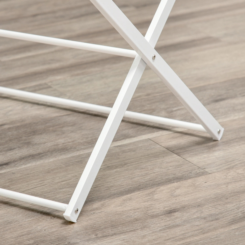 Stendibiancheria pieghevole a torre 8 livelli ¨C zephmum ¨C metallo plastica bianco 74x35x144 cm