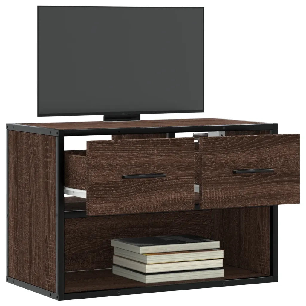 Mobile TV-Credenza per TV-Console TV Rovere Marrone 60x31x39,5cm in Truciolato e Metallo 880157