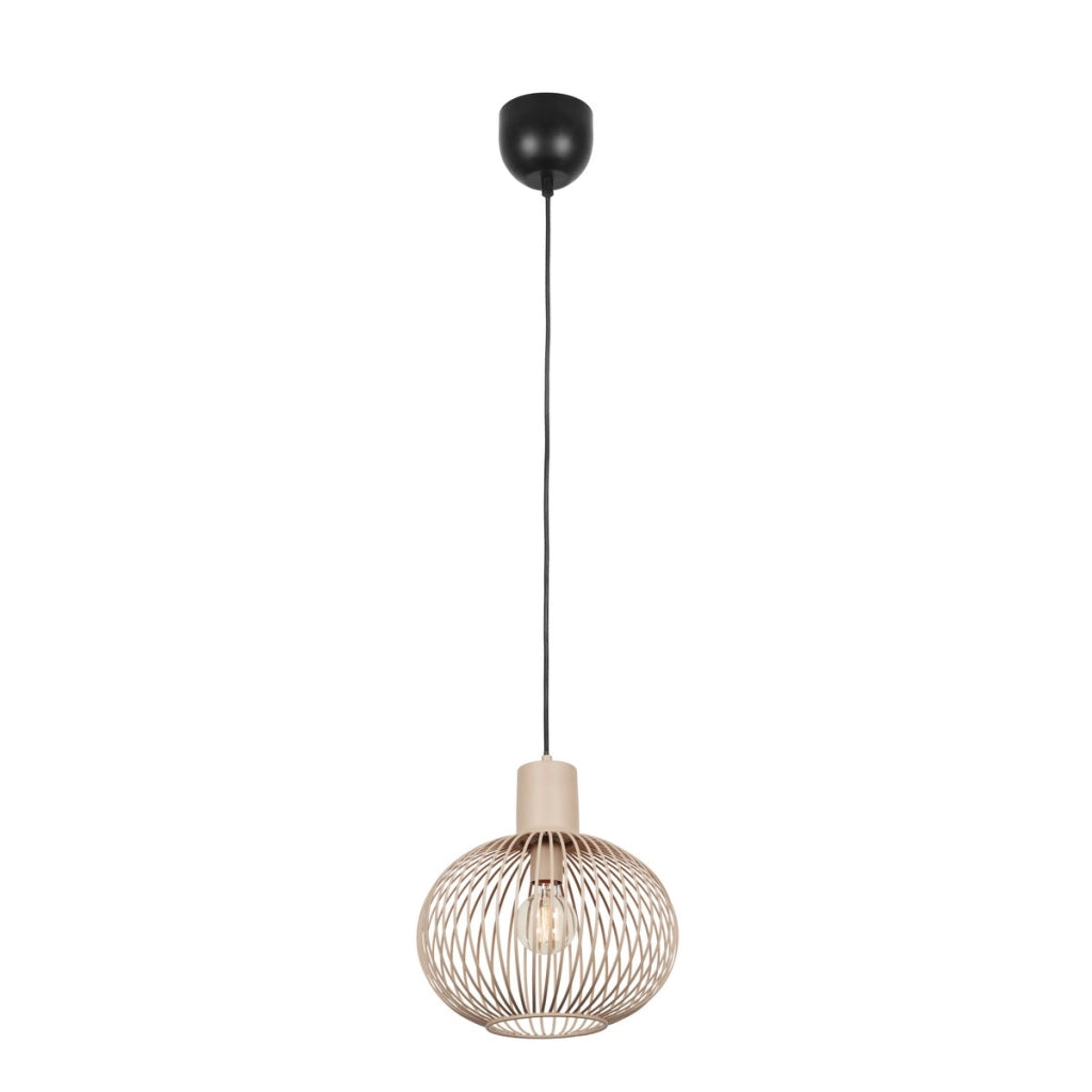 Lampada a sospensione sfera filo Ø33 sabbia E27 Trio Gila