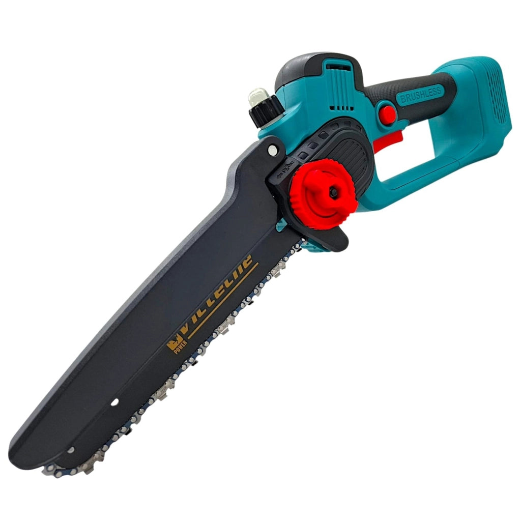 Motosega a Batteria 8" Brushless 21V con 2 Batterie, Olio e Valigetta