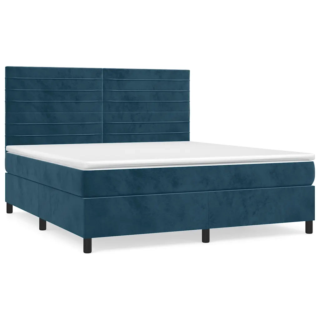 Giroletto a Molle con Materasso Blu Scuro 180x200 cm in Vellutocod mxl 99850