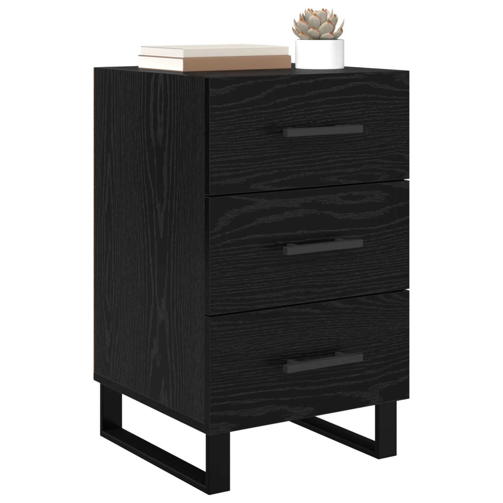 Armadio da Notte Rovere Nero 40 x 40 x 66 cm Legno multistrato