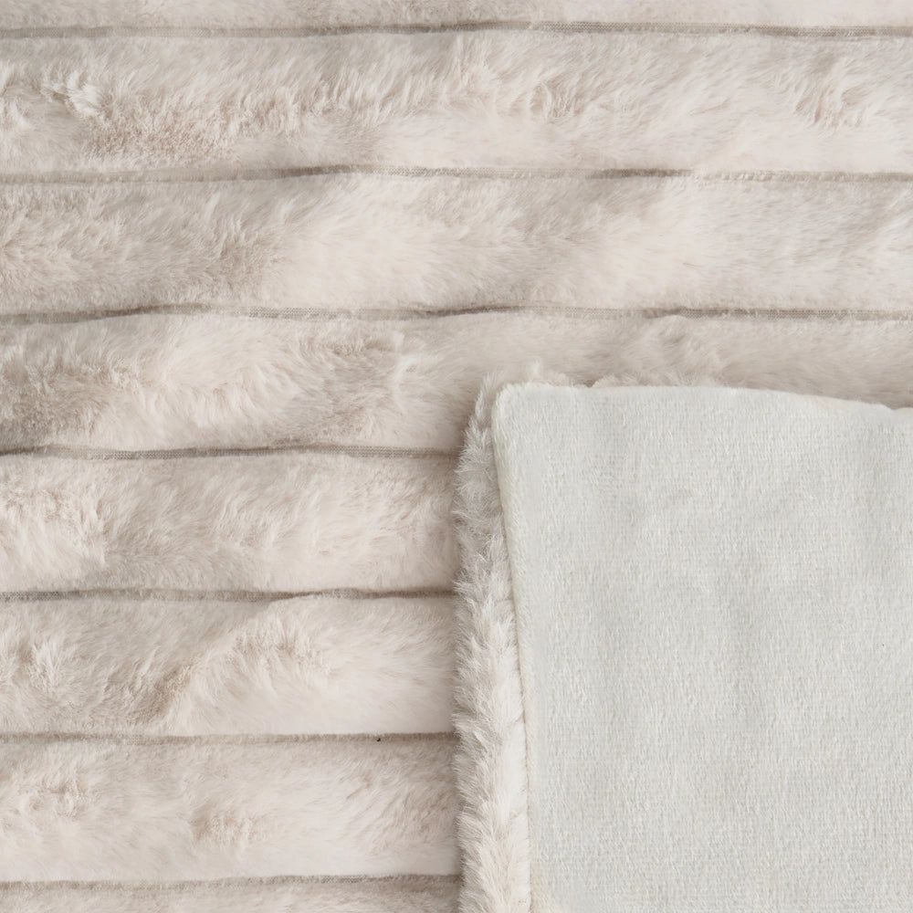 Copriletto decorativo in tessuto morbido 200 x 220 cm beige  chiaro camera da letto