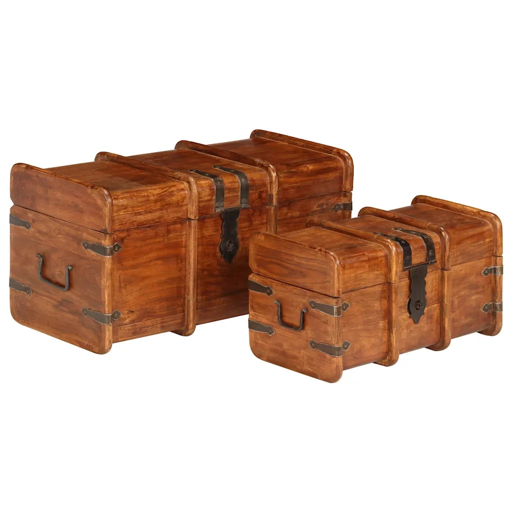 Set Forzieri 2 pz in Legno Massello di Acacia e Finitura Ambra 245656