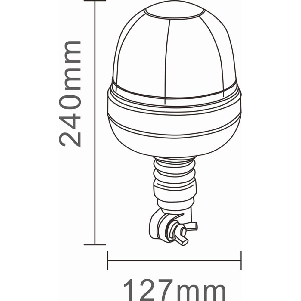 LAMPEGGIANTE GIROFARO 24 LED 12-24V BASE FLESSIBILE 16W MACCHINE AGRICOLE AMA