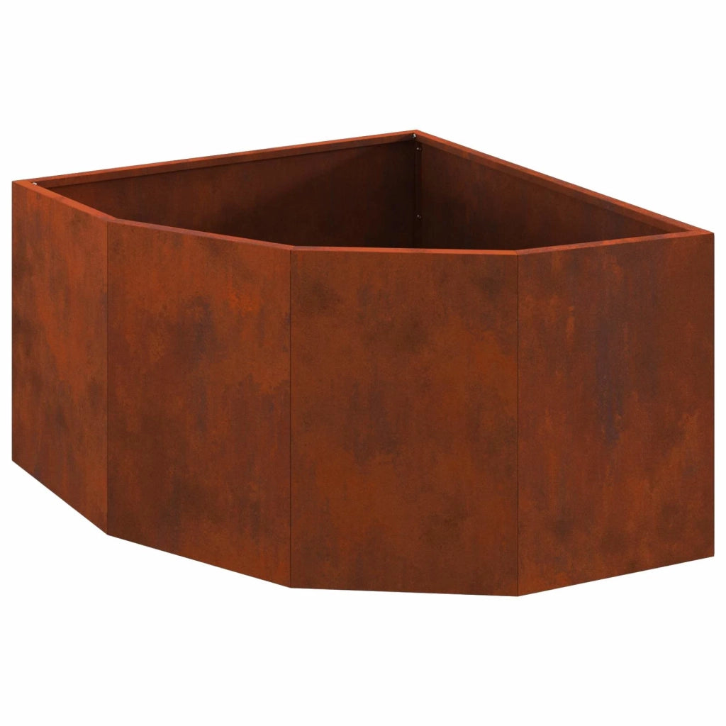 Vaso d'angolo Ruggine 60 x 60 x 35 cm acciaio corten 883646