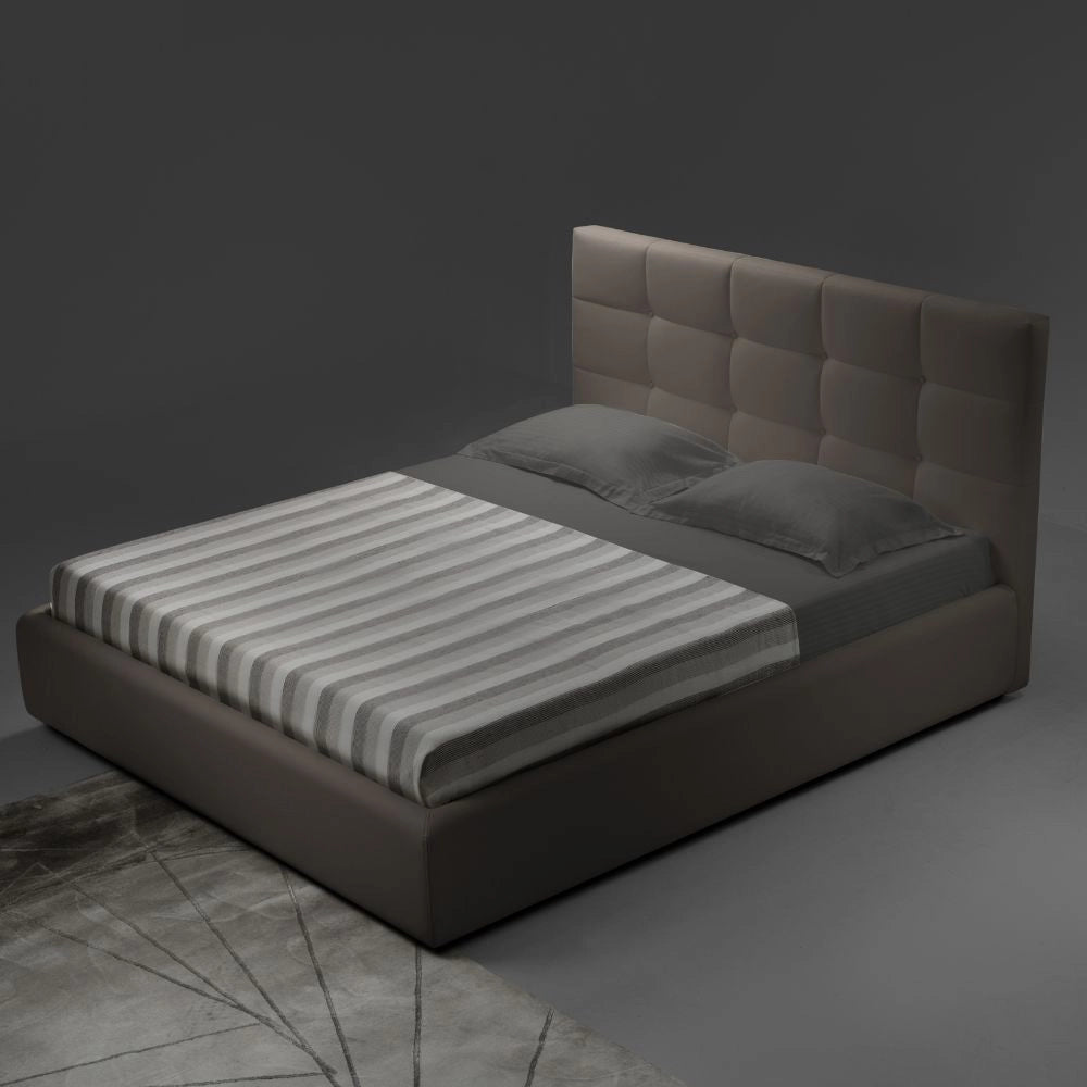 Letto singolo con contenitore Napoli tortora