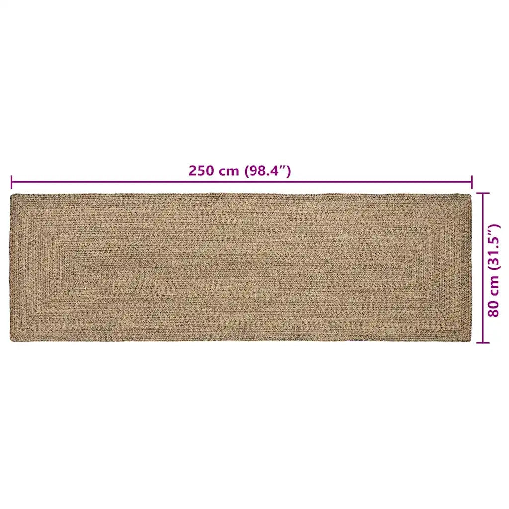 Tappeti per area Naturale e Nero 80 x 250 cm Juta 42010494