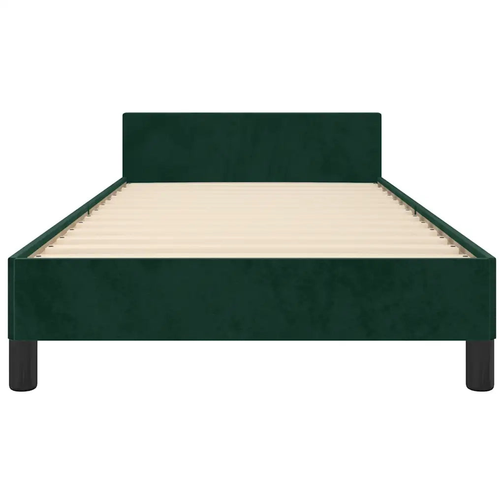 Letto singolo | Letto per adulti | Giroletto senza Materasso Verde Scuro 90x190 cm in Velluto
