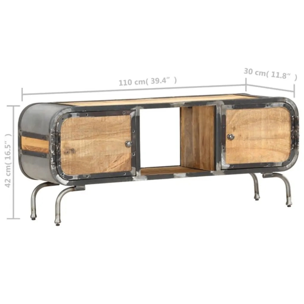 Mobile Porta TV-Credenza per TV 110x30x42 cm in Legno Massello di Mango