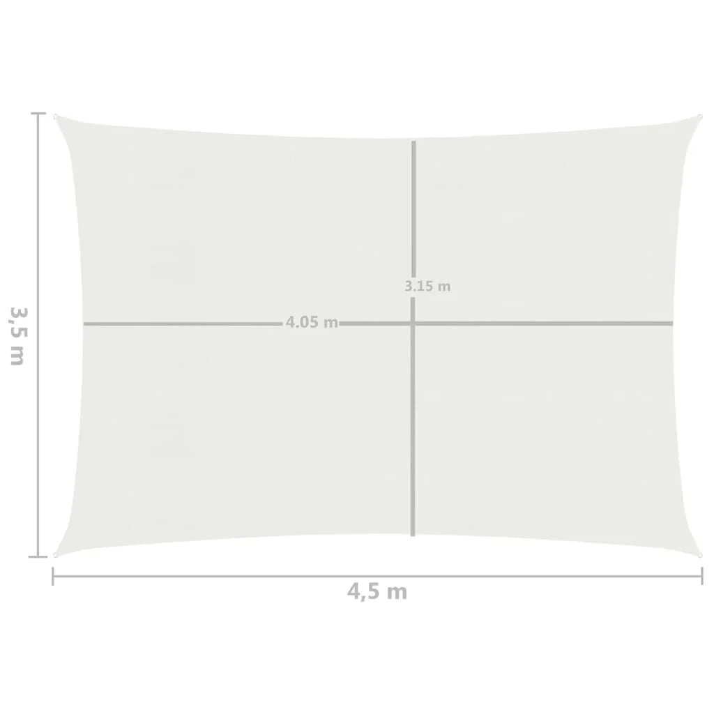 Vela ombreggiante/ombrellone 160 g/m² bianco 3,5 x 4,5 m HDPE 02_0009010