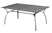 Tavolo Rettangolare da Giardino 160x100 cm in Ferro Vorghini Ameno Antracite