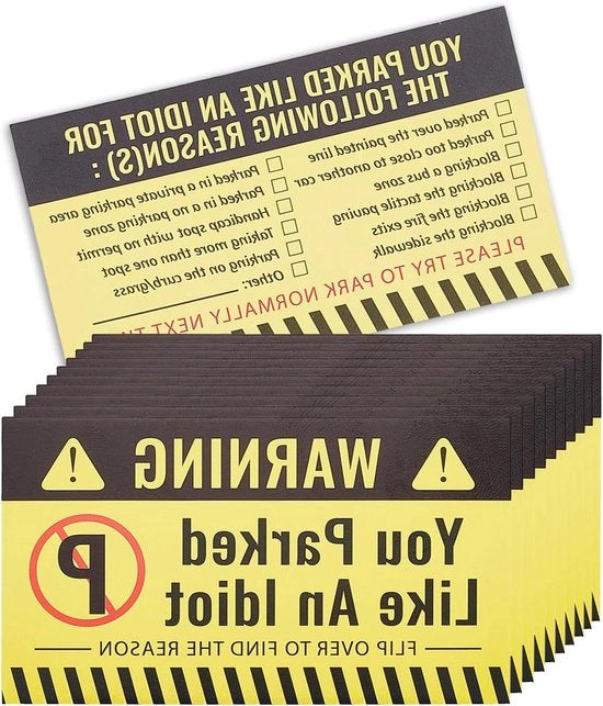 Valse parkeerkaarten, 100 pezzi, presentazione in formato utile 

- Dimensioni: 8,9 x 5,1 cm