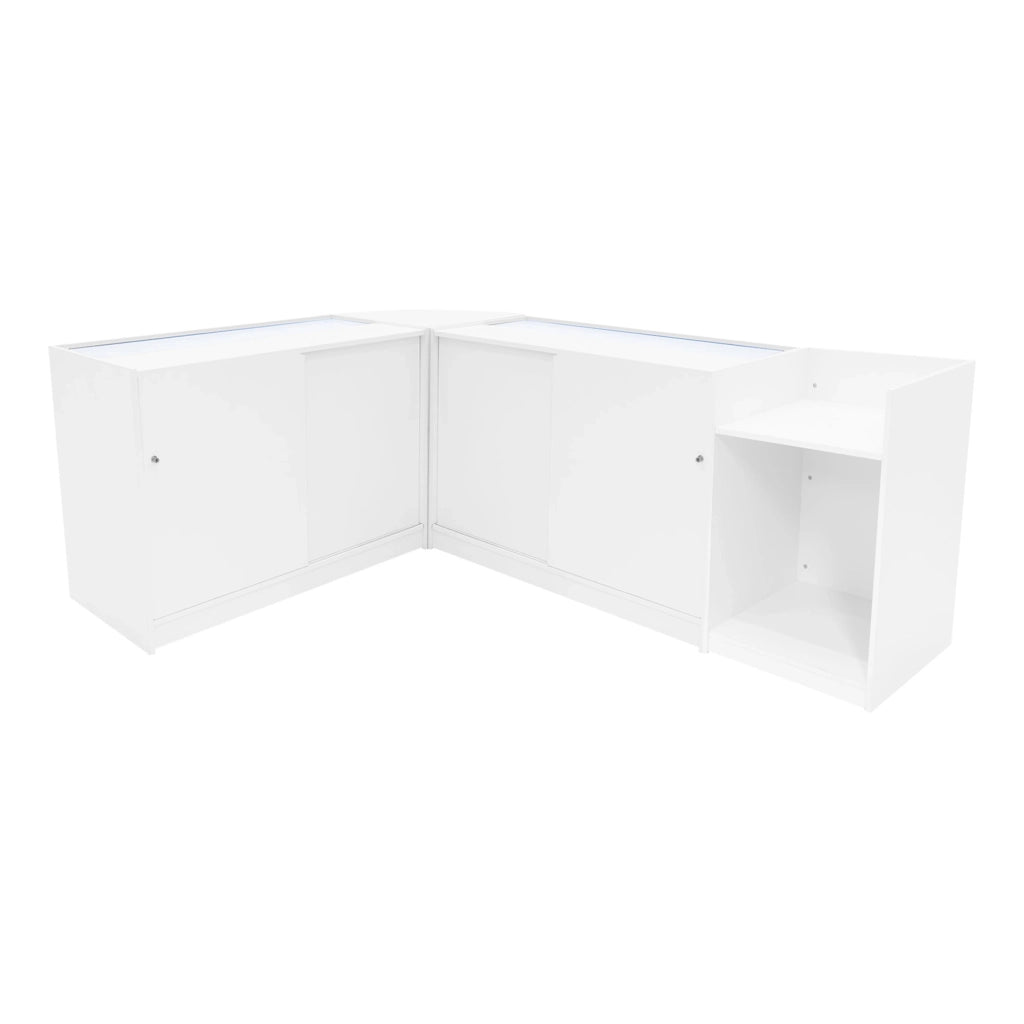 Set Banconi Bianco Europa LED B1200 C1200 LM60 TB60 con Serrature e Vetrina