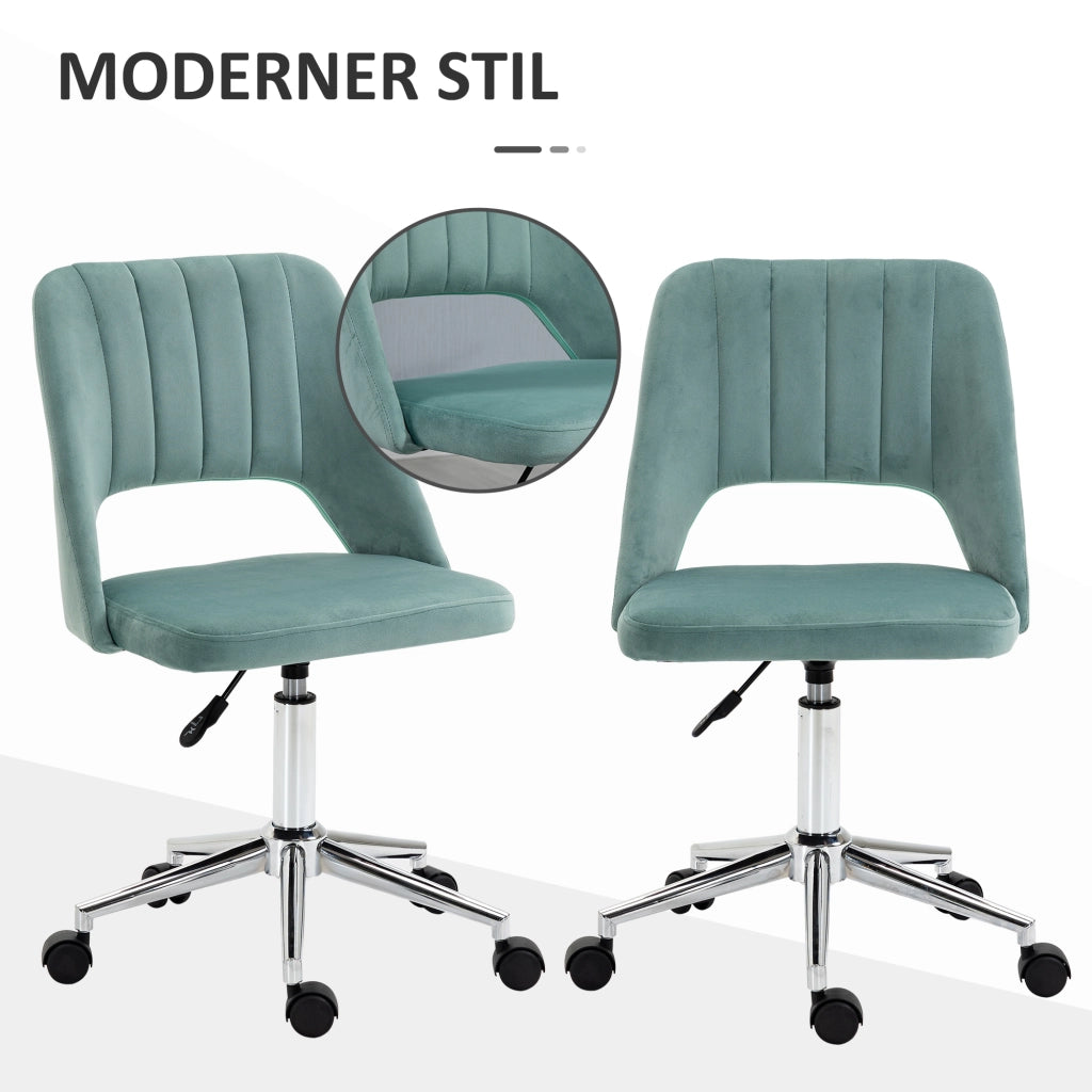 Sedia da ufficio ergonomica girevole con altezza regolabile e ruote 360 gradi in poliestere verde