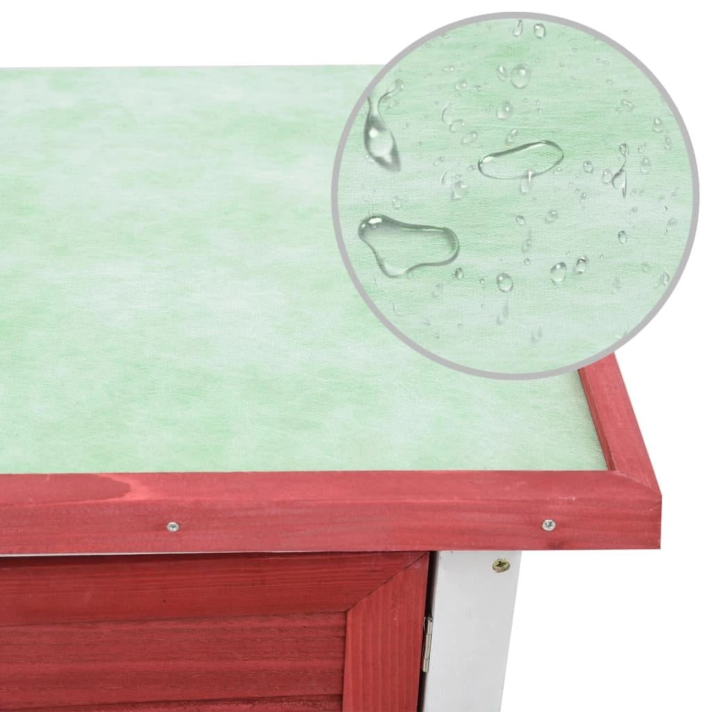 Conigliera da esterno con 1 porta 90 x 45 x 80 cm legno rosso 02_0000588