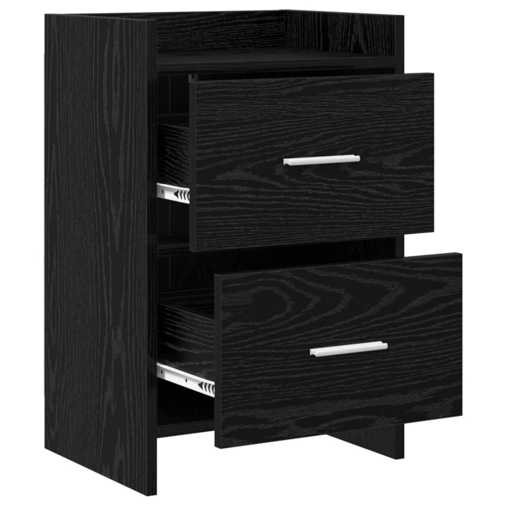 Comodini 2 pcs Rovere Nero 40 x 30 x 60 cm Legno ingegnerizzato 8010966