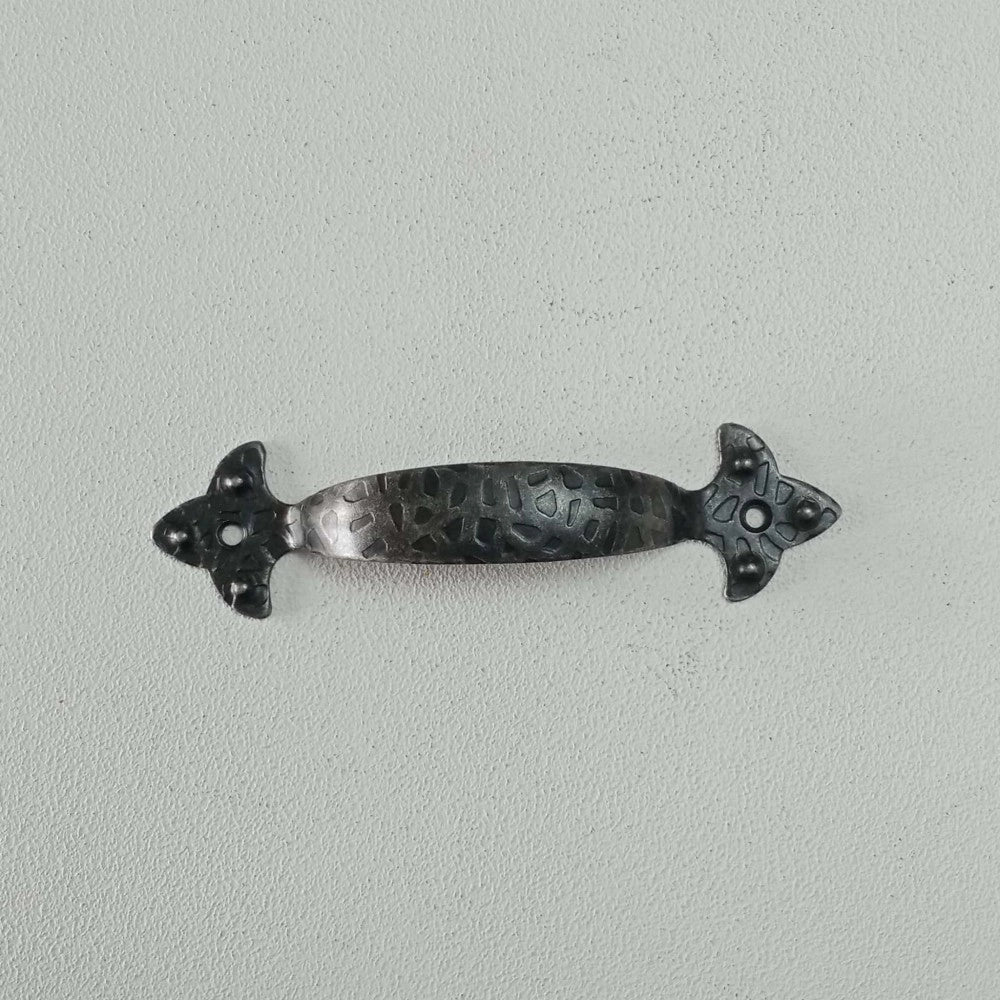 Maniglia per mobili da 90mm stile ferro battuto verniciata fumè