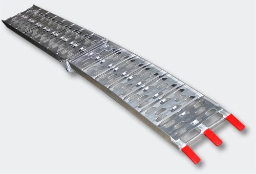 Rampa di carico pieghevole in alluminio per moto fino a 340 kg 220 x 28 cm grigia 3416050