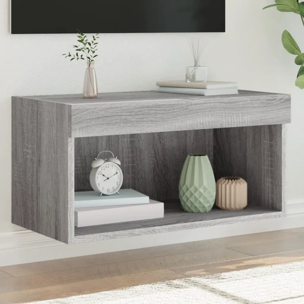 Mobile TV | Armadietto TV | Mobile Porta TV con Luci LED Grigio Sonoma 60x30x30 cm