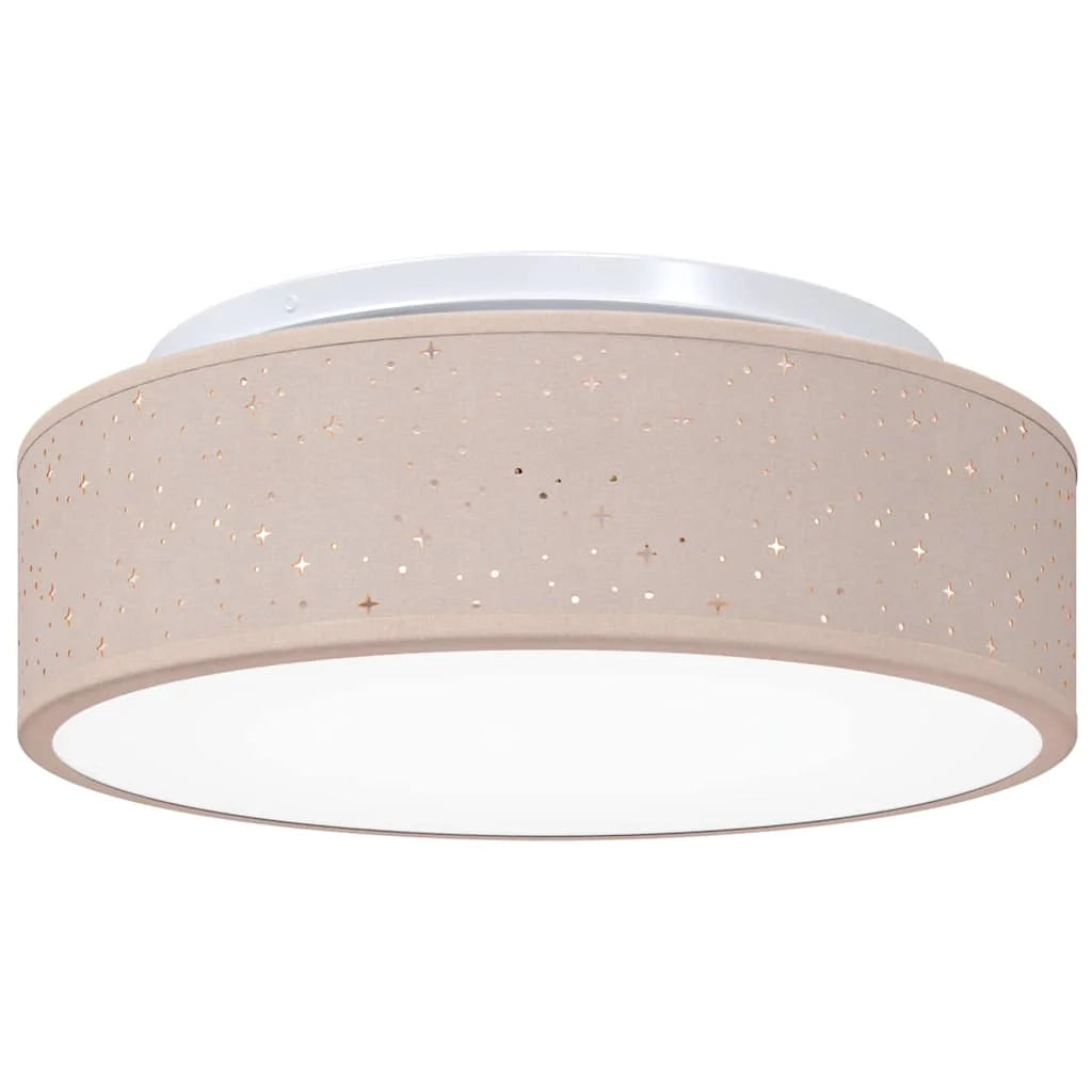 Lampada da soffitto moderna con faretto orientabile 38 x 38 x 13,5 cm in tessuto tortora 02_0058432