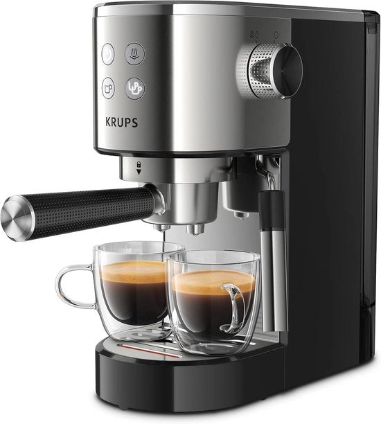 Macchina portafiltro con pompa a 15 bar e dispositivo per crema di latte | Macchina espresso compatta con serbatoio acqua da 1 litro | Vincitore dei test
