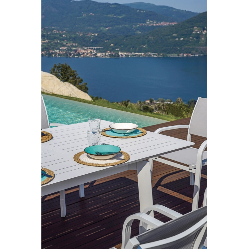 Tavolo San Donato - Allungabile 160/240 X 102 Cm - Allungo Centrale - Bianco Moia