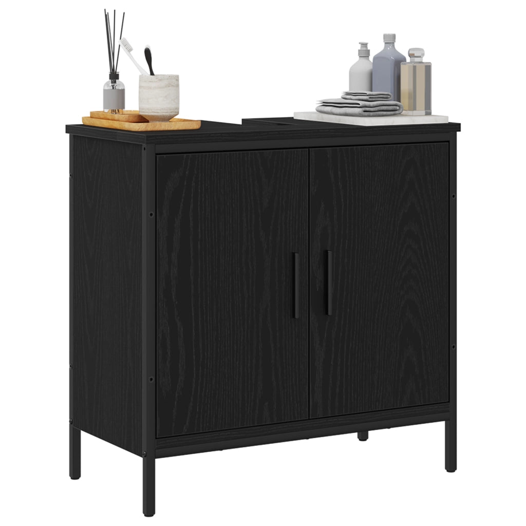 Mobile da bagno  Nero Rovere 60x30x60 cm Legno ingegnerizzato
