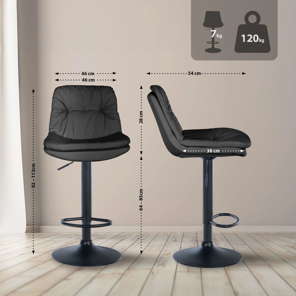 Barhocker Laurel Kunstleder schwarz