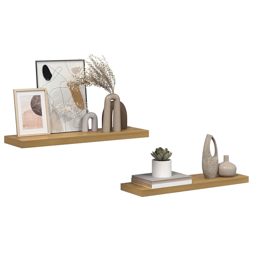 Scaffale da parete 2 pz Marrone 80 x 23,5 x 3,8 cm