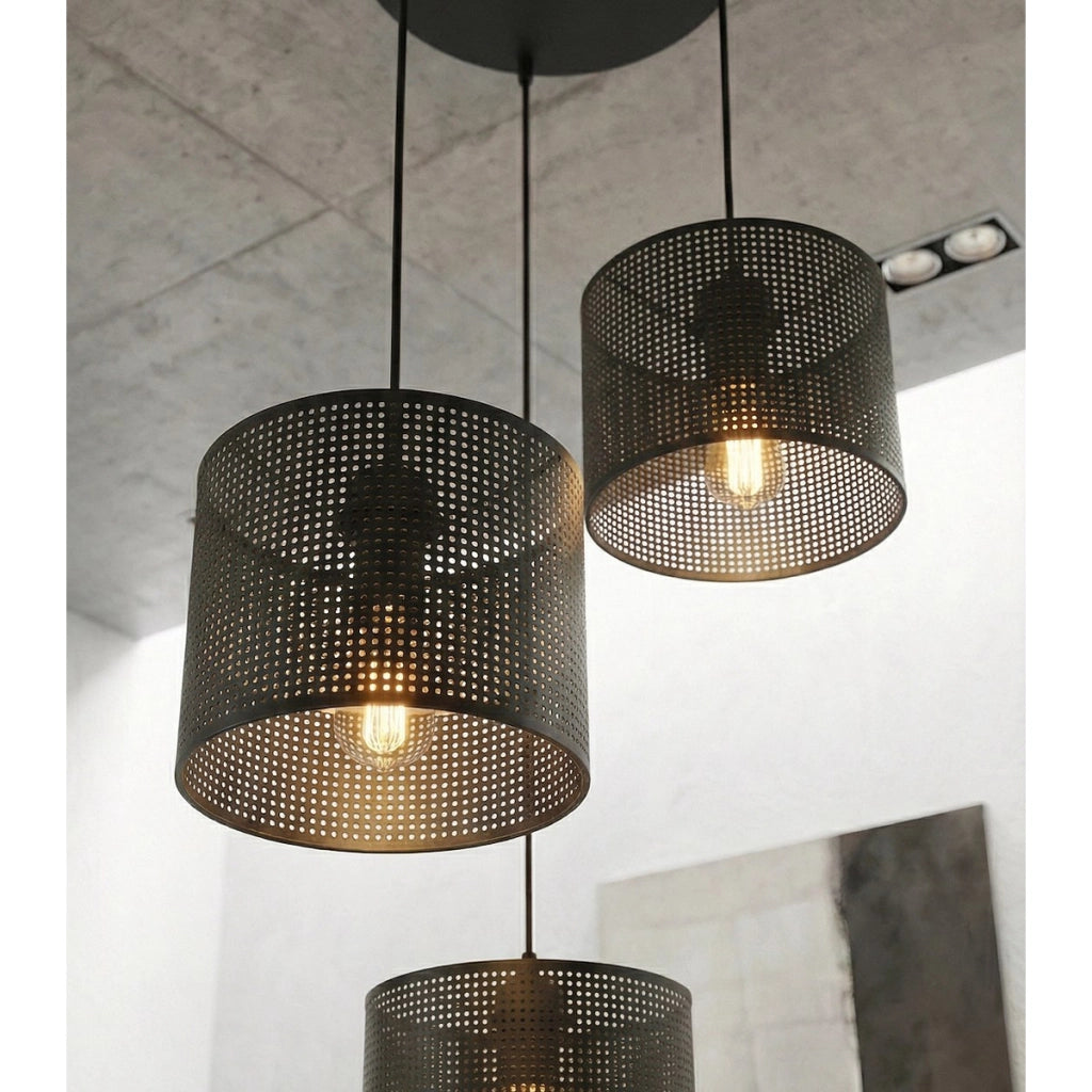 Lampada a sospensione LUX in acciaio nero opaco