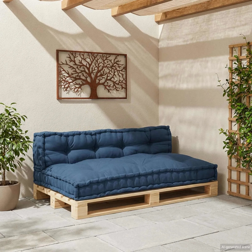 Cuscino per Divano Pallet 2 pcs Indaco 120 x 80 x 38 cm Tessuto 4019096