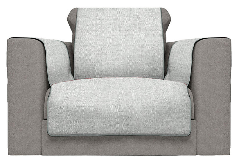 Copridivano con Copri Braccioli Seduta 125 cm in Poliestere Grigio