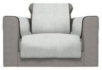 Copridivano con Copri Braccioli Seduta 125 cm in Poliestere Grigio
