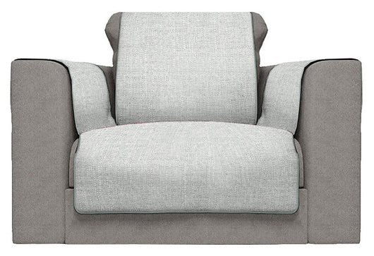 Copridivano con Copri Braccioli Seduta 60 cm in Poliestere Grigio
