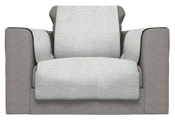 Copridivano con Copri Braccioli Seduta 60 cm in Poliestere Grigio