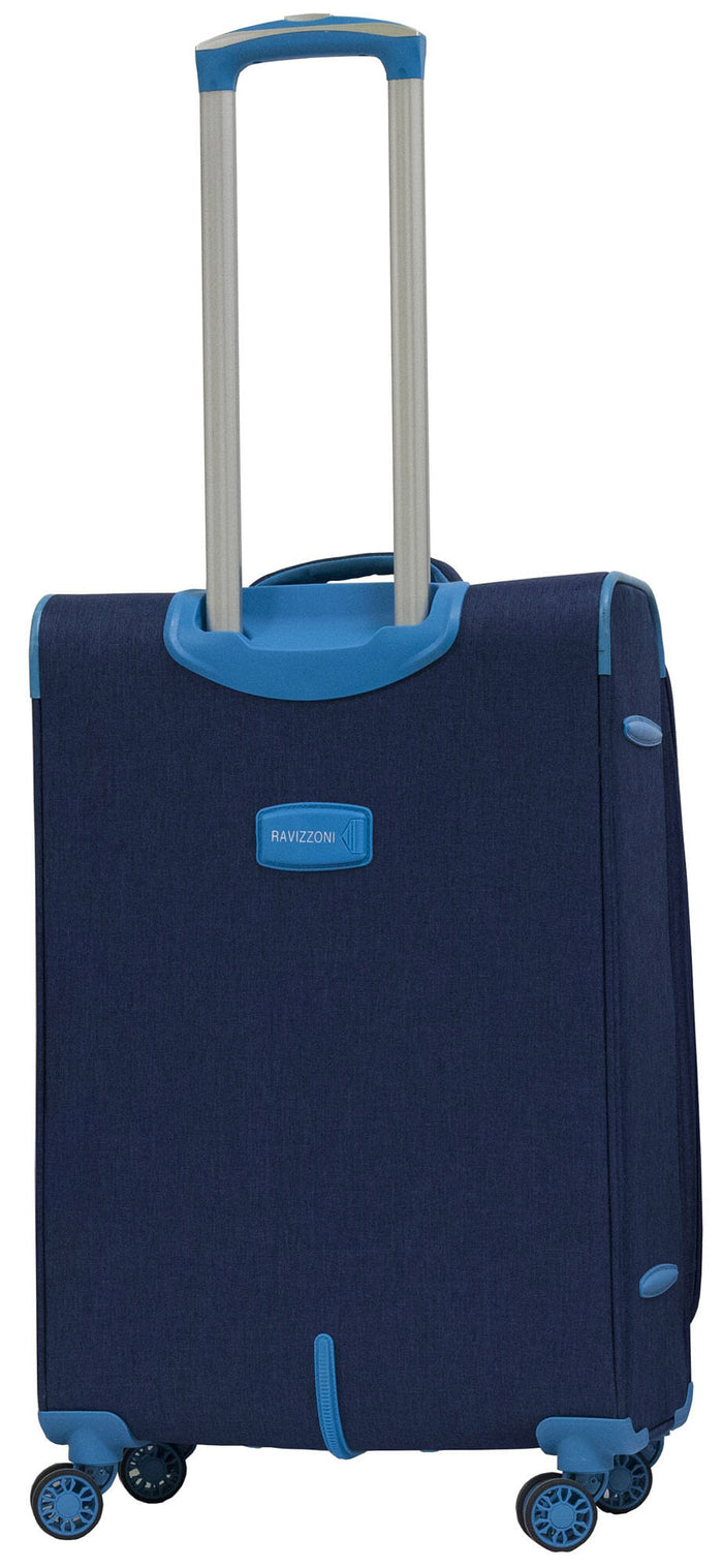 Trolley Valigia Media Morbida in Poliestere 4 Ruote TSA Ravizzoni Nettuno Blu