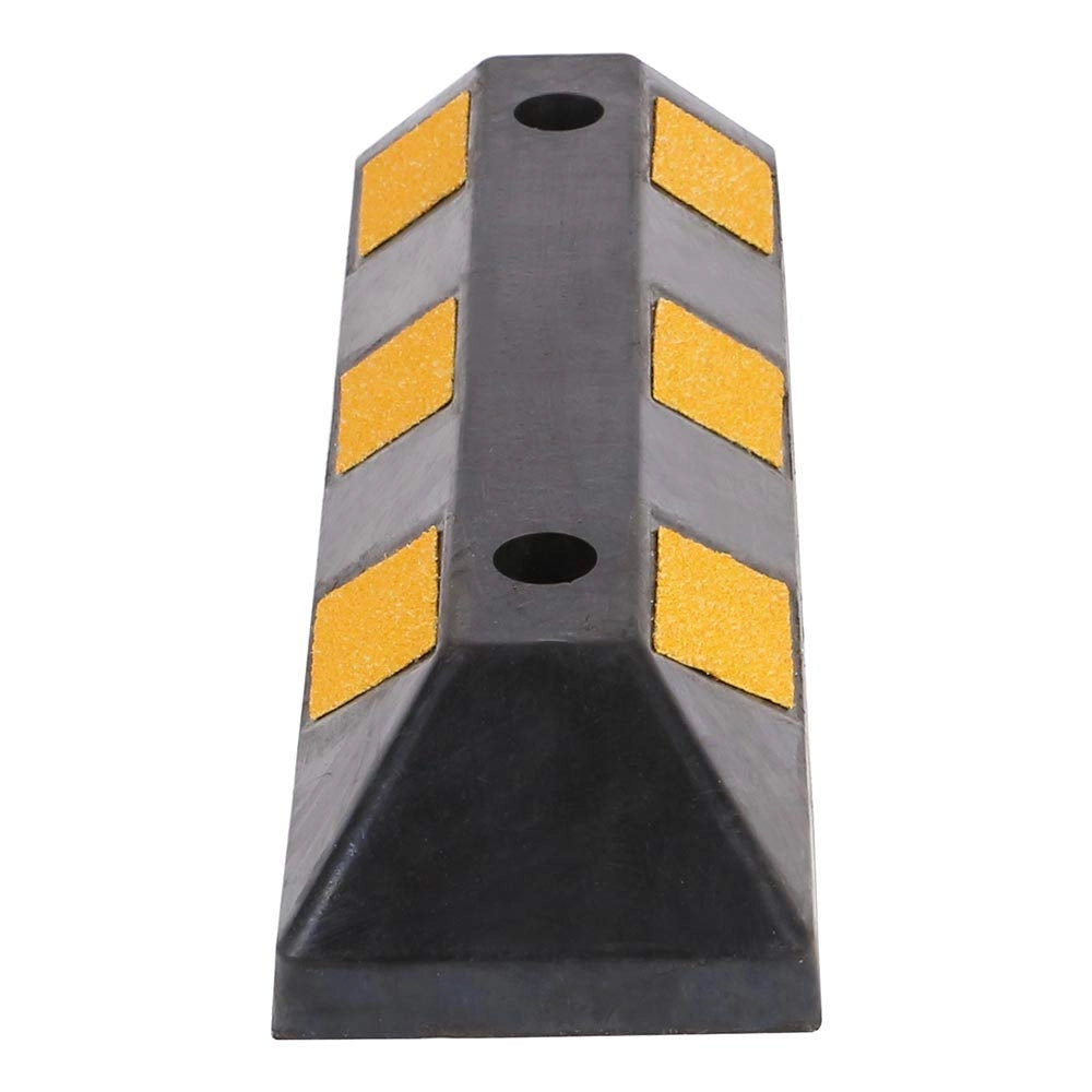 Set 2 Fermaruota Gomma Dura Ferma Ruota Ruote Parcheggio Garage Catarifrangenti