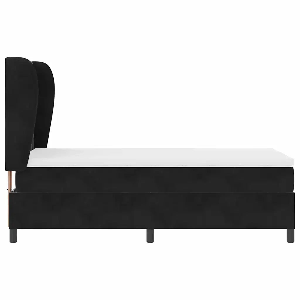 Letto a molle con materasso Nero 200 x 90 cm Velluto 3340966