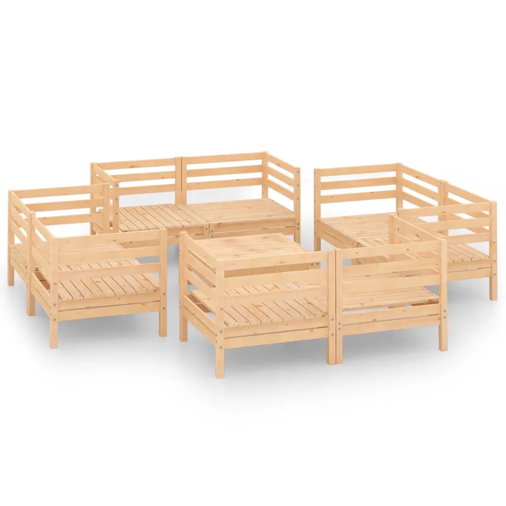 Set Divani da Giardino 9 pz in Legno Massello di Pino 3082432
