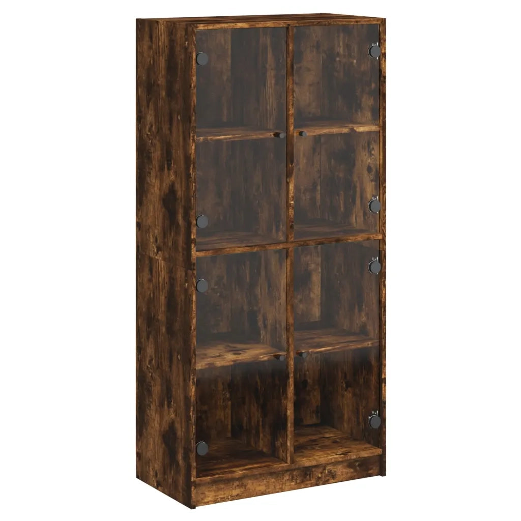 Credenza | Madia | Buffet da pranzo | Armadio da pranzo con Ante Rovere Fumo 68x37x142 cm Legno Multistrato