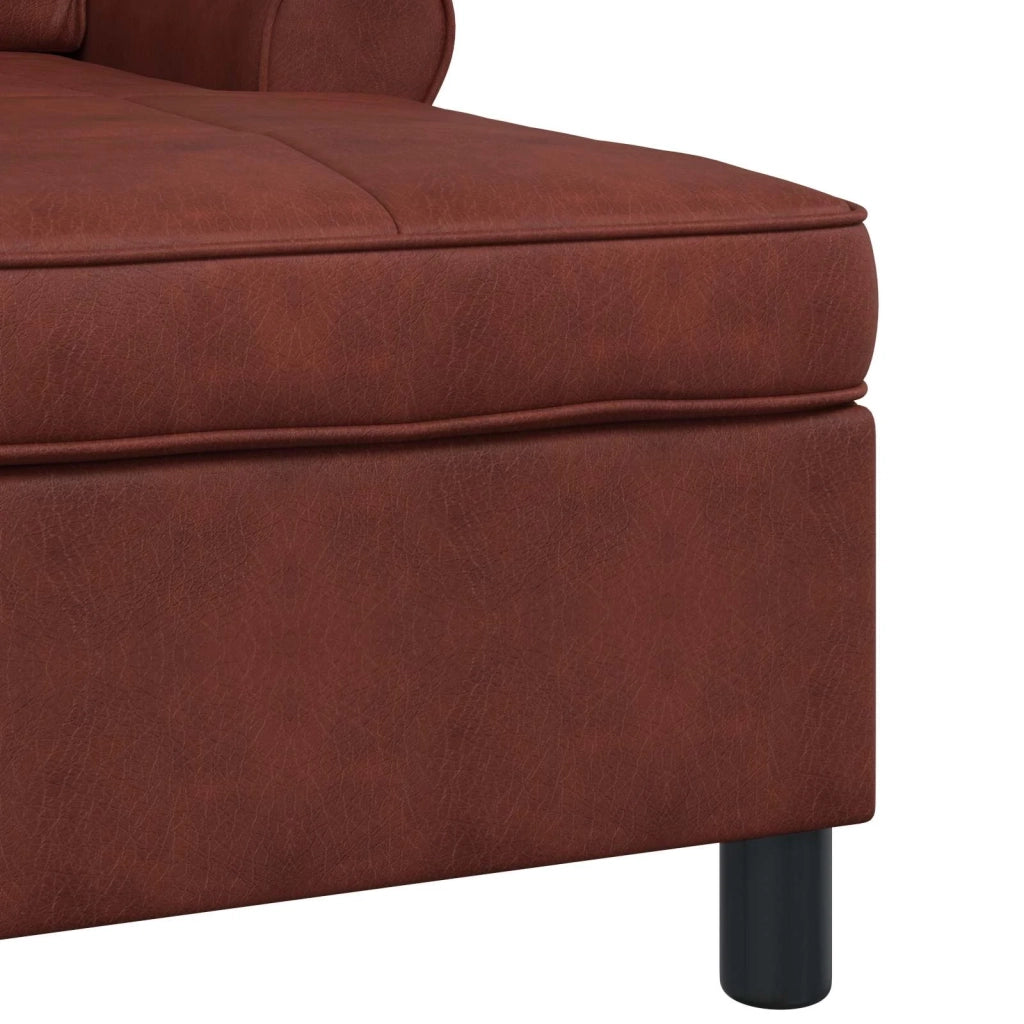 Chaise Lounge Marrone Lucido 91 x 157 x 91 cm Pelle Sintetica