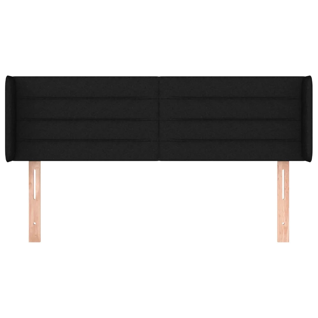 Testiera ad Orecchio Nera 147x16x78/88 cm in Tessuto
