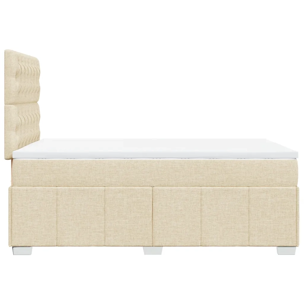 Giroletto a Molle con Materasso Crema 120x200 cm in Tessuto