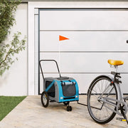 Rimorchio da Bici per Animali Blu e Grigio Oxford e Ferro 93897