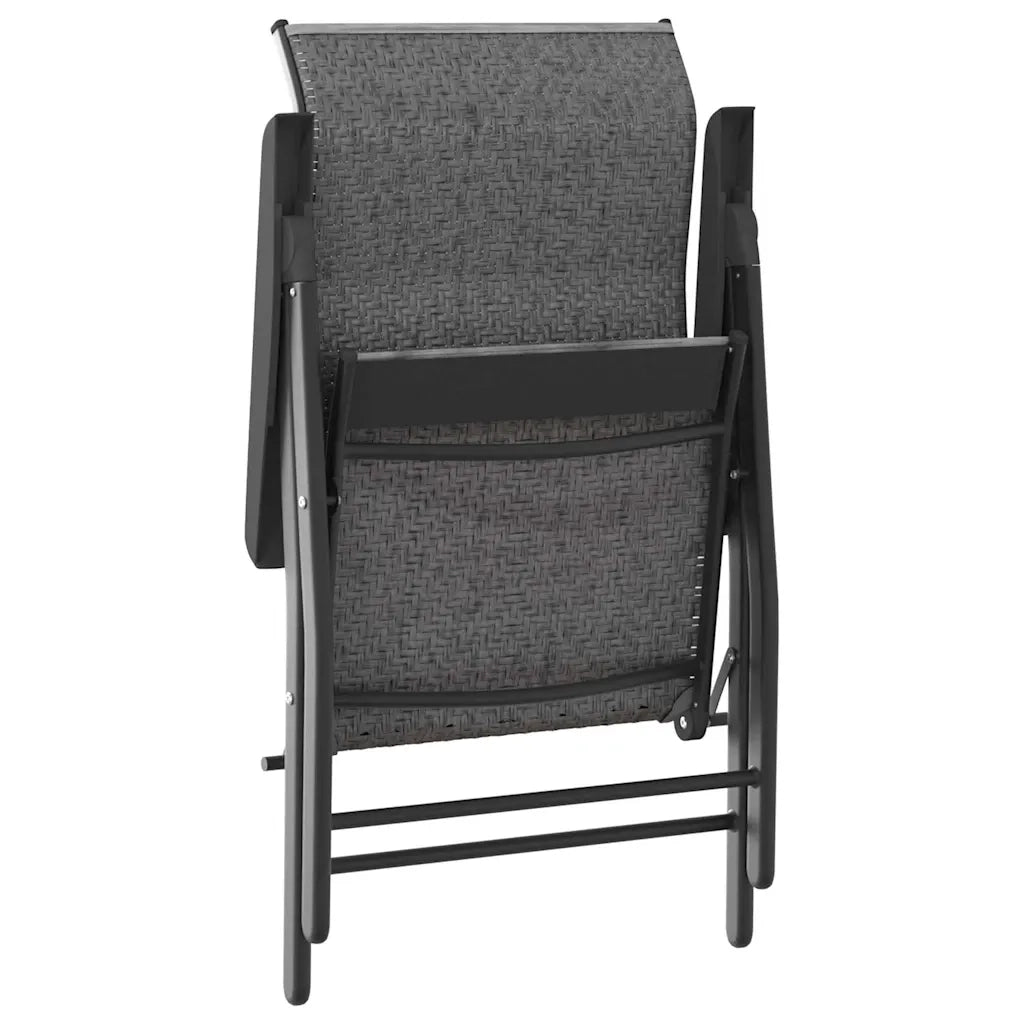 Sedie Pieghevoli da Giardino 4 pz | Sedie da Esterno Grigie in Polyrattan